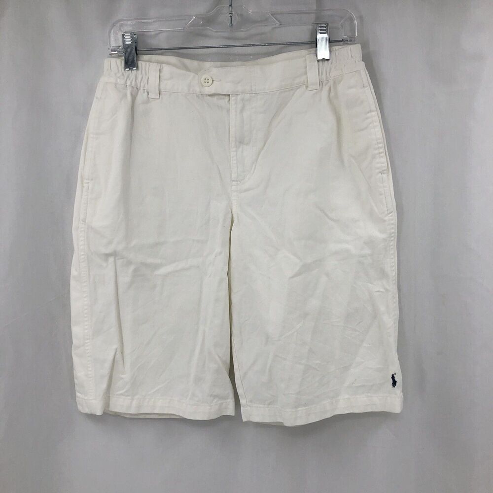 Polo Ralph Lauren Teen Girls 11” Inseam White Chino Shorts 18 Stretch Waist 30"